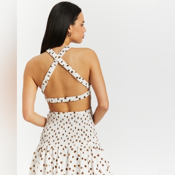 AERE Shirred Cross Back Maxi Dress - Picture 5 of 6